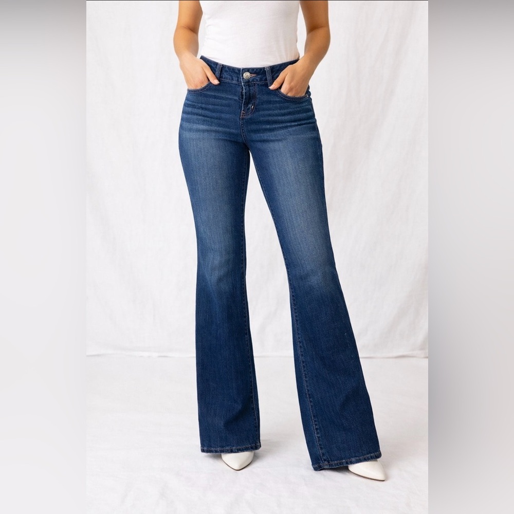 American Eagle Favorite Boyfriend Jeans Size 8 Regular Stretch Dark Wash - Picture 1 of 10